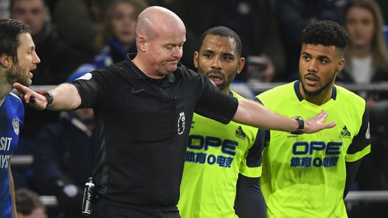 Referee Mason overturns his initial decision to award Huddersfield a second-half penalty