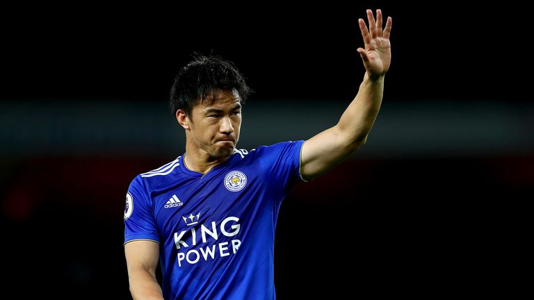 Shinji Okazaki of Leicester City during the Premier League match between Arsenal FC and Leicester City at Emirates Stadium on October 22, 2018 in London, United Kingdom. 