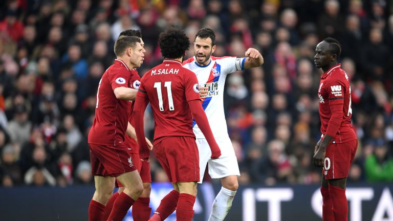 Mohamed Salah during the Premier League match between Liverpool FC and Crystal Palace at Anfield on January 19, 2019 in Liverpool, United Kingdom.