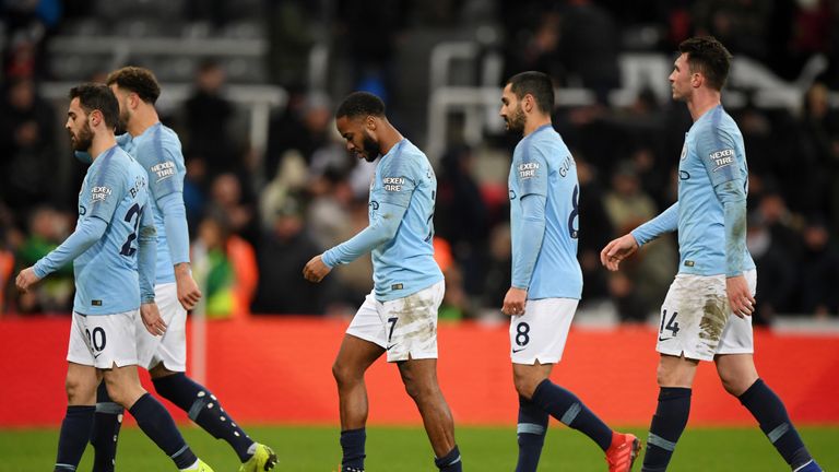 Manchester City were beaten 2-1 at Newcastle on Tuesday