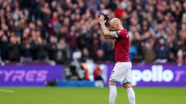 Marko Arnautovic appeared to wave farewell to the West Ham fans when he was substituted in their win over Arsenal