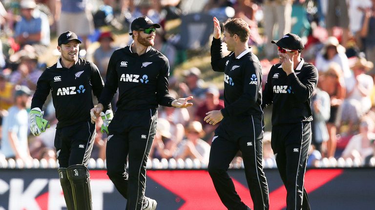 during game three of the One Day International match between New Zealand and Sri Lanka at Saxton Field on January 8, 2019 in Nelson, New Zealand.