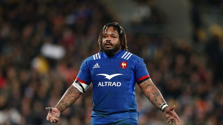 Mathieu Bastareaud during the International Test match between the New Zealand All Blacks and France at Westpac Stadium on June 16, 2018 in Wellington, New Zealand