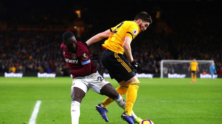 Matt Doherty had a strong shout for a penalty in Wolves' win over West Ham