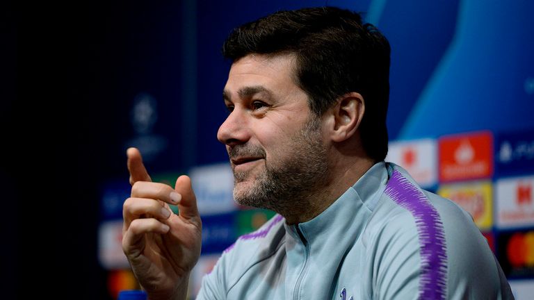 Tottenham Hotspur&#39;s Argentinian coach Mauricio Pochettino gives a press conference at the Camp Nou stadium in Barcelona on December 10, 2018 on the eve of the UEFA Champions League group B football match FC Barcelona against Tottenham Hotspur.