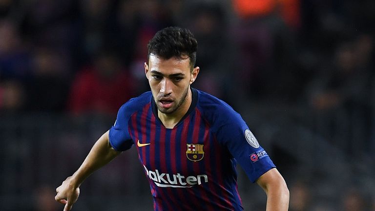 Munir El Haddadi during the Group B match of the UEFA Champions League between FC Barcelona and FC Internazionale at Camp Nou on October 24, 2018 in Barcelona, Spain.