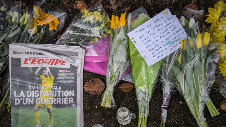Tributes have continued to be paid to Sala in Nantes