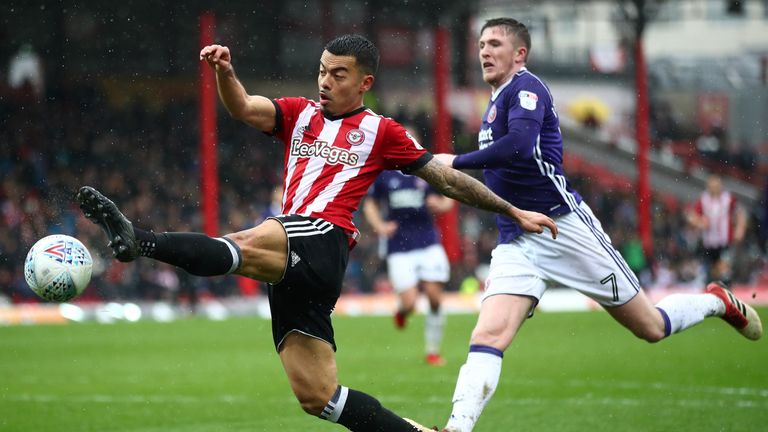 Nico Yennaris during the Sky Bet Championship match between Brentford and Sheffield United at Griffin Park on March 30, 2018 in Brentford, England.