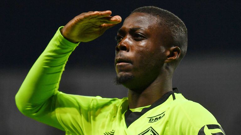 Nicolas Pepe has scored 12 goals in Ligue 1 so far this season