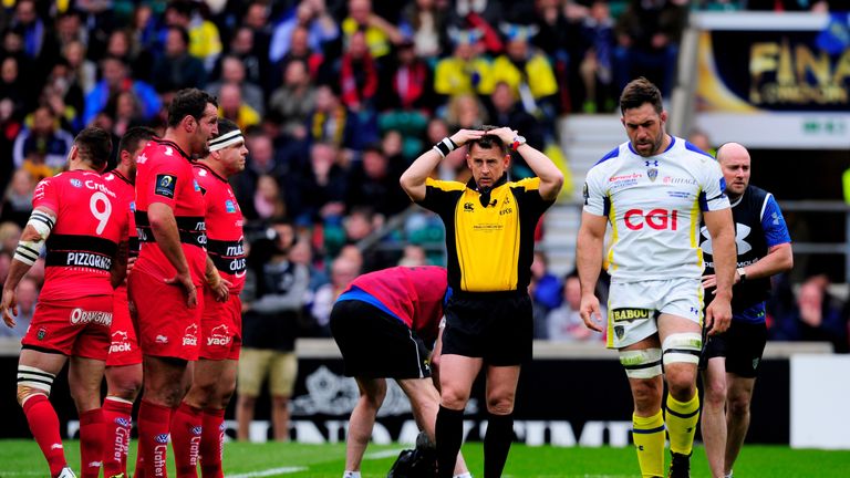 during the European Rugby Champions Cup Final match between ASM Clermont Auvergne and RC Toulon at Twickenham Stadium on May 2, 2015 in London, England.