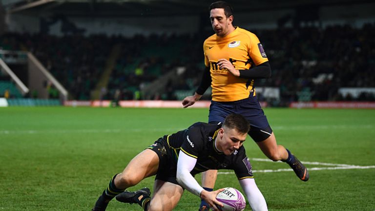 Ollie Sleightholme scored four tries for Northampton 