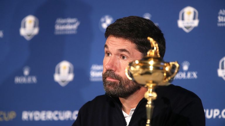 European Ryder Cup captain Padraig Harrington during the Team Europe Ryder Cup press conference at the Wentworth Golf Club