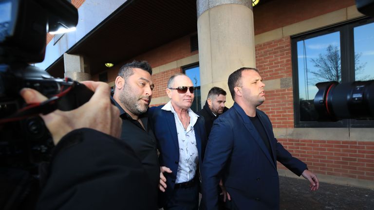 Paul Gascoigne arrives at Teesside Crown Court in Middlesbrough