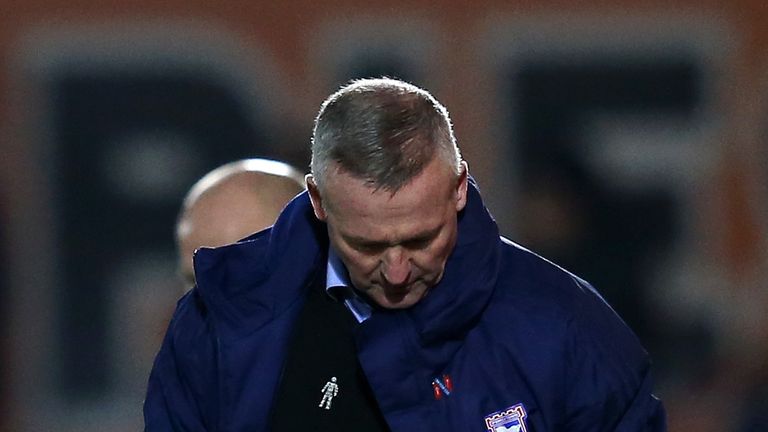 Ipswich Town boss Paul Lambert saw his side beaten at Accrington Stanley
