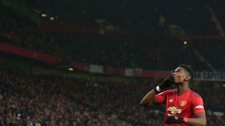 Paul Pogba celebrates making it 1-0