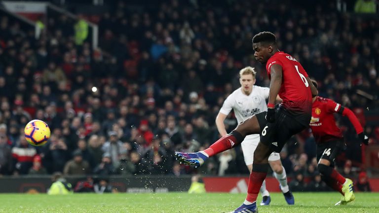 Paul Pogba reduces the deficit from the penalty spot