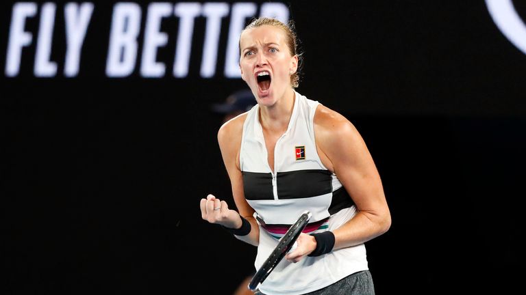 Petra Kvitova reacts during the 2019 Australian Open final