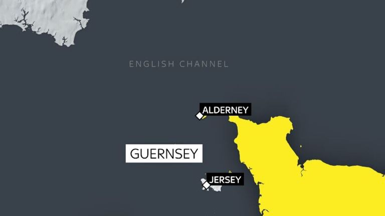 The plane was north of Alderney when it disappeared (credit: Sky News)