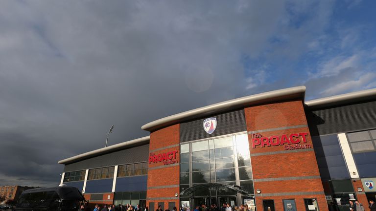 of Chesterfield of Preston North End during the Sky Bet League One Playoff Semi-Final, first leg match between Chesterfield and Preston North End at the Proact Stadium on May 7, 2015 in Chesterfield, England.