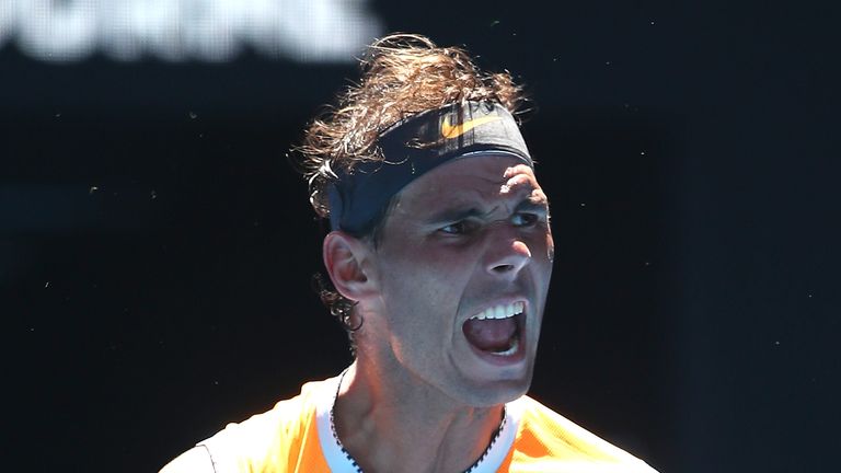 Rafael Nadal celebrates against James Duckworth