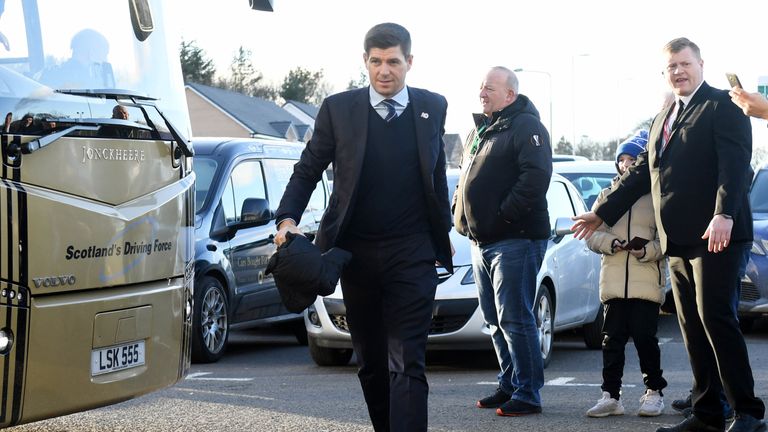 Rangers manager Steven Gerrard arrives at Livingston's Tony Macaroni Arena