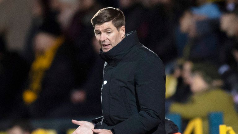 Rangers manager Steven Gerrard during the 3-0 victory at Livingston