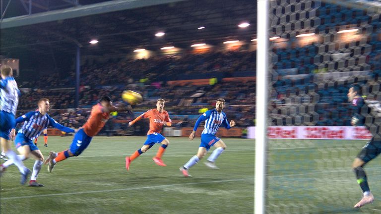 Rangers'  Alfredo Morelos handball against Kilmarnock.