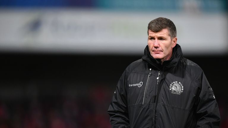 Rob Baxter, Head Coach of Exeter Chiefs during the Champions Cup match between Gloucester Rugby and Exeter Chiefs at Kingsholm Stadium on December 14, 2018 in Gloucester, United Kingdom. 