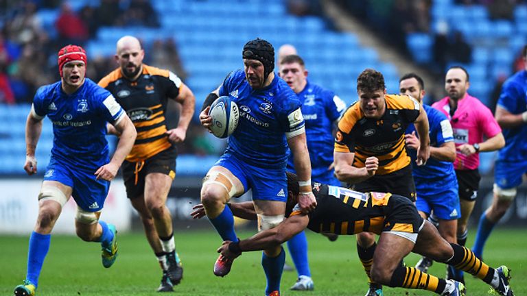 Leinster's Jack Conan attacks during their win over Wasps