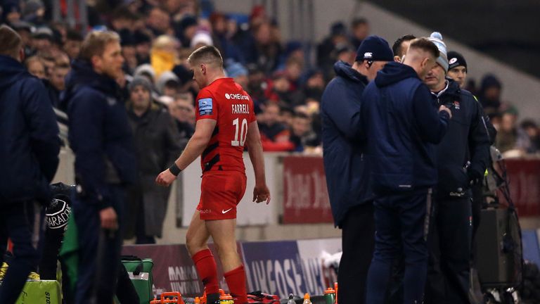 Owen Farrell was sin-binned during the first half for a high tackle