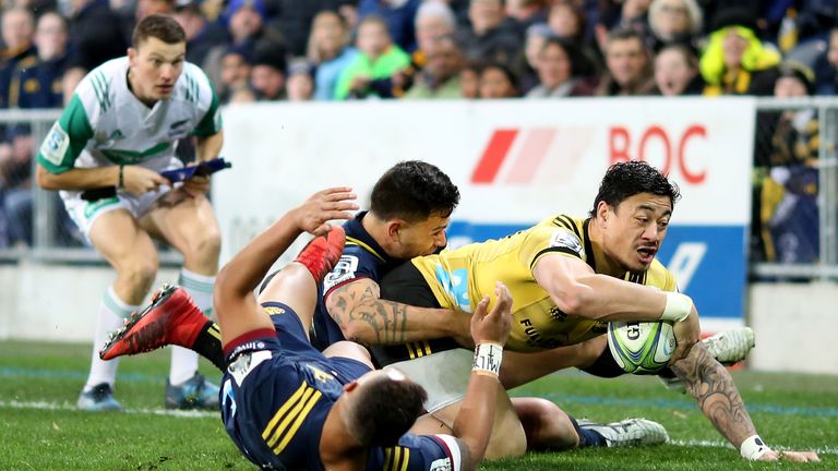 The Hurricanes' Ben Lam in action during their Super Rugby clash with the Highlanders in Dunedin in 2018