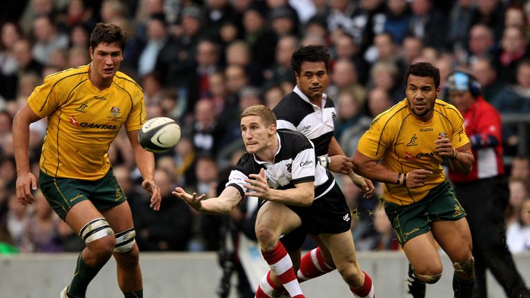 during the Killik Cup match between the Barbarians and Australia at Twickenham Stadium on November 26, 2011 in London, England.