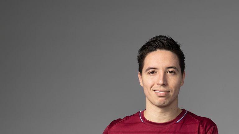 West Ham United Unveil New Signing Samir Nasri at Rush Green on December 28, 2018 in Romford, England
