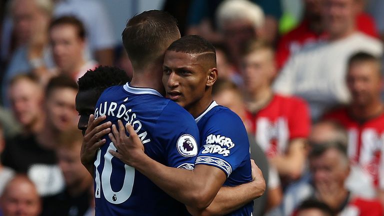  during the Premier League match between Everton FC and Southampton FC at Goodison Park on August 18, 2018 in Liverpool, United Kingdom.