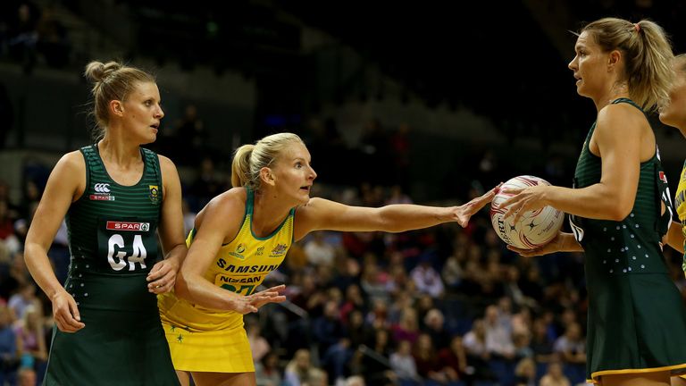 South Africa and Australia playing in the first game of the 2019 Quad Series