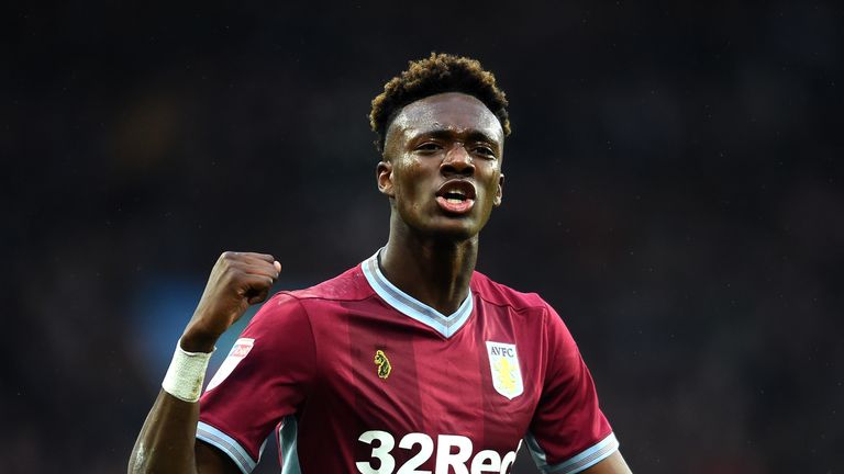 Tammy Abraham during the Sky Bet Championship match between Aston Villa and Leeds United at Villa Park