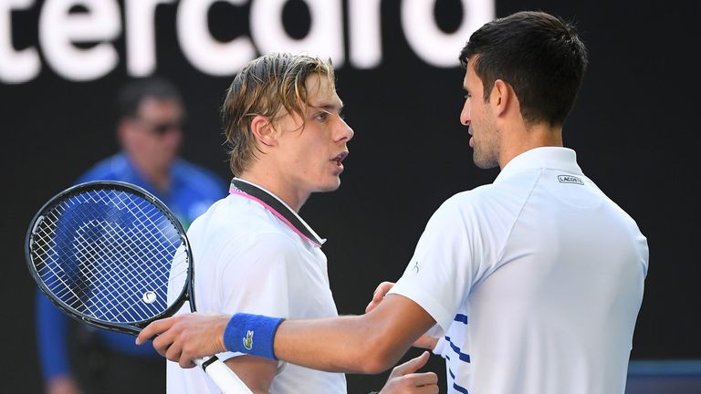 Djokovic and Shapovalov were meeting for the first time