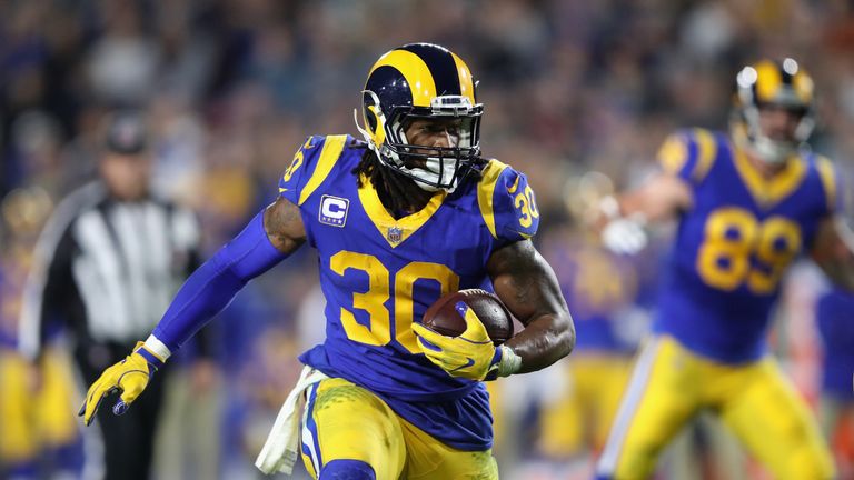 during the first half of a game at Los Angeles Memorial Coliseum on December 16, 2018 in Los Angeles, California.