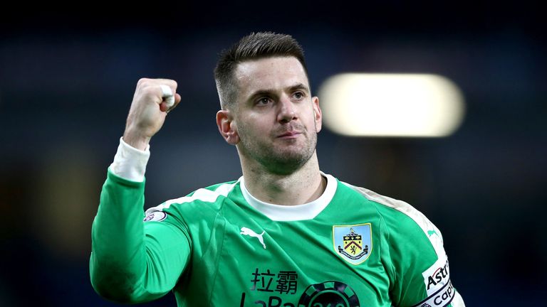 Tom Heaton during the Premier League match between Burnley FC and West Ham United at Turf Moor on December 29, 2018 in Burnley, United Kingdom.