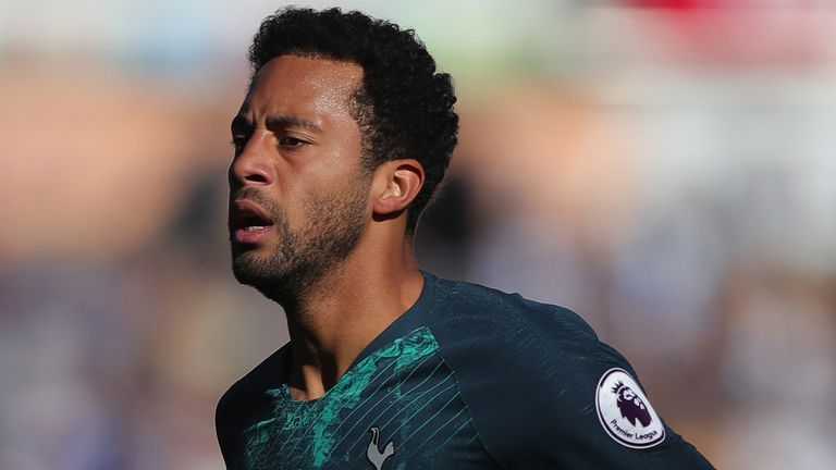 Mousa Dembele of Tottenham Hotspur during the Premier League match between Huddersfield Town and Tottenham Hotspur at John Smith's Stadium on September 29, 2018 in Huddersfield, United Kingdom.