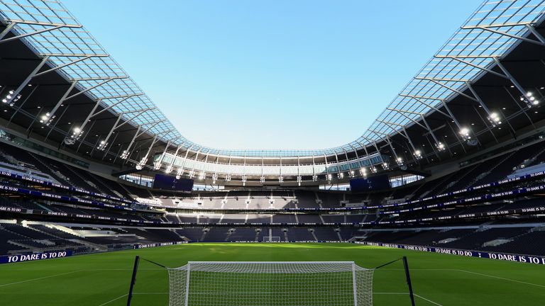 A general view inside the new Tottenham Hotspur Stadium during a fan event on December 15, 2018