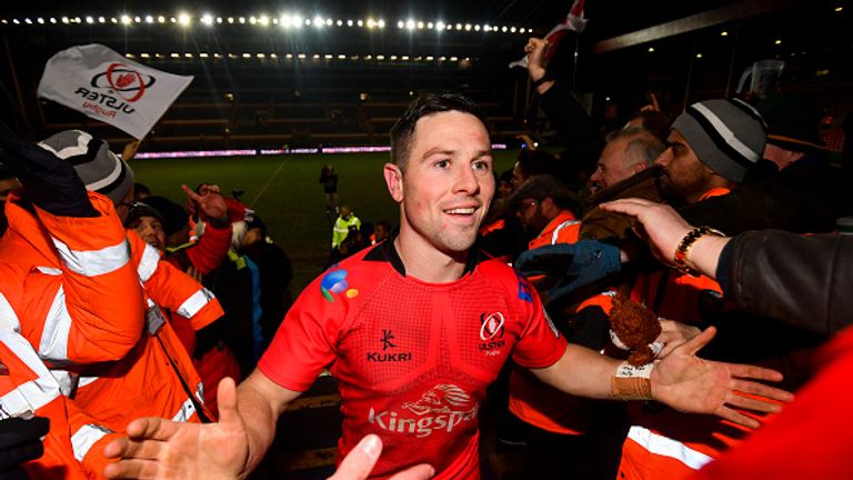 John Cooney celebrates Ulster's tense win at Leicester