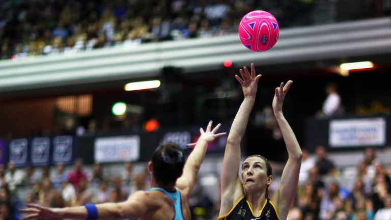 Rachel Dunn of Wasps during the British Fast5 Netball All-Stars Championship at Copper Box Arena on October 13, 2018 