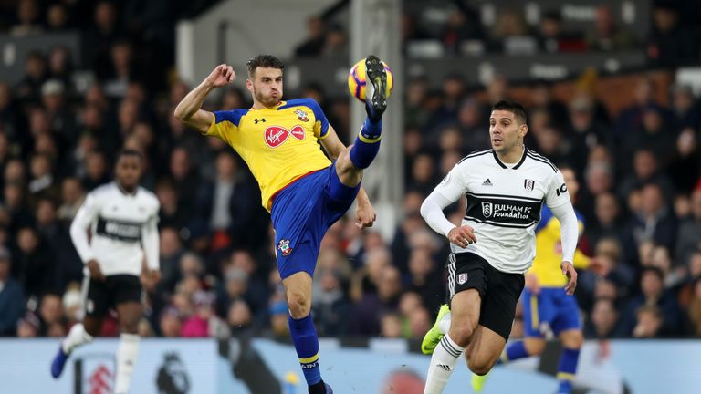 Wesley Hoedt during the Premier League match between Fulham FC and Southampton FC at Craven Cottage on November 24, 2018 in London, United Kingdom.