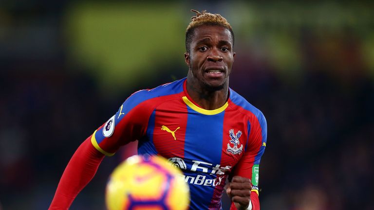 Wilfried Zaha during the Premier League match between Crystal Palace and Cardiff City at Selhurst Park on December 26, 2018