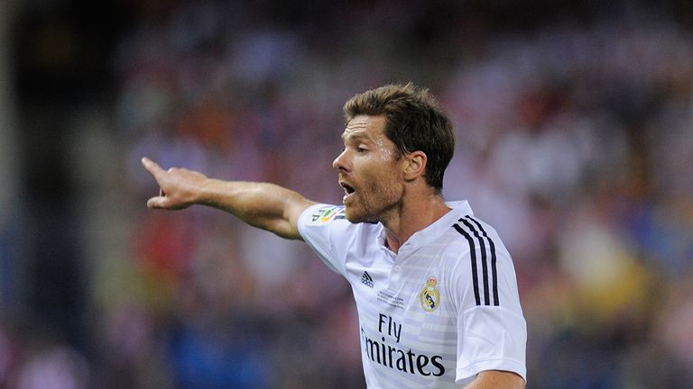 Xabi Alonso at Vicente Calderon Stadium on August 22, 2014 in Madrid, Spain.