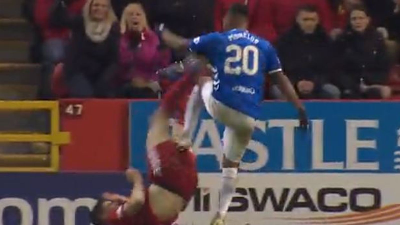 Rangers' Alfredo Morelos gets sent off against Aberdeen for thrid time