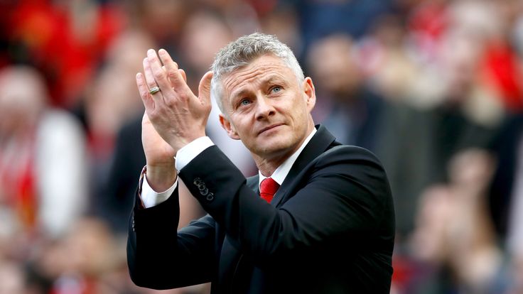 Manchester United caretaker manager Ole Gunnar Solskjaer applauds the fans 