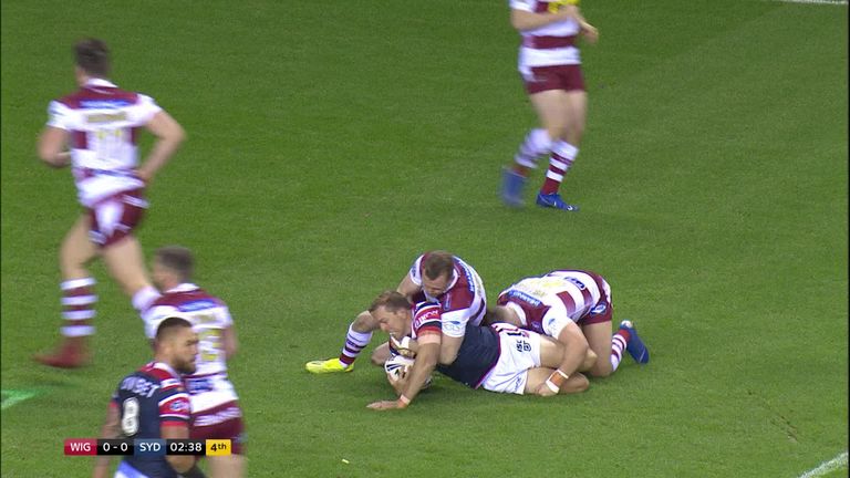 Highlights from the World Club Challenge as Sydney Roosters beat Wigan 20-8 at the DW Stadium