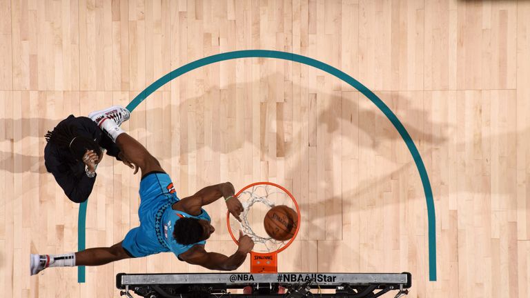 Hamidou Diallo NBA 2019 Slam Dunk Contest Jump over SHAQ